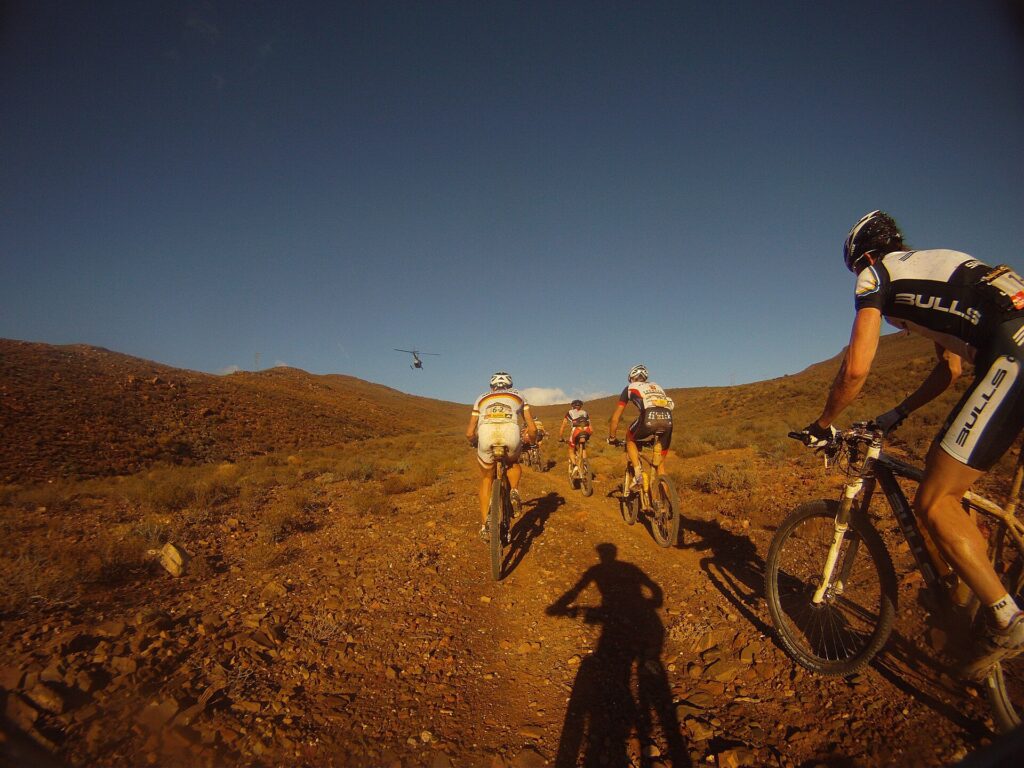 Mountainbiker auf einer Etappe der Cape Epic im Westkap