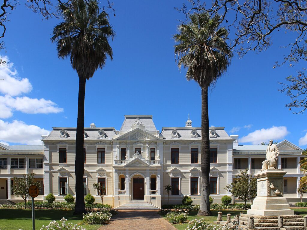 Historische kapholländische Architektur an der Dorp Street, Stellenbosch